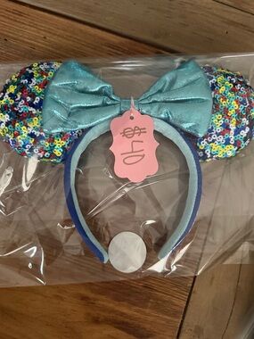 Disney Sequin Mouse Ear Headband with Teal Bow